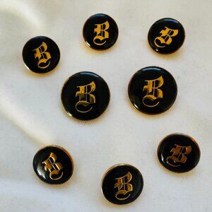 Brioni Blazer Vintage Gold Shank Button Replacement Set, Lot of 8